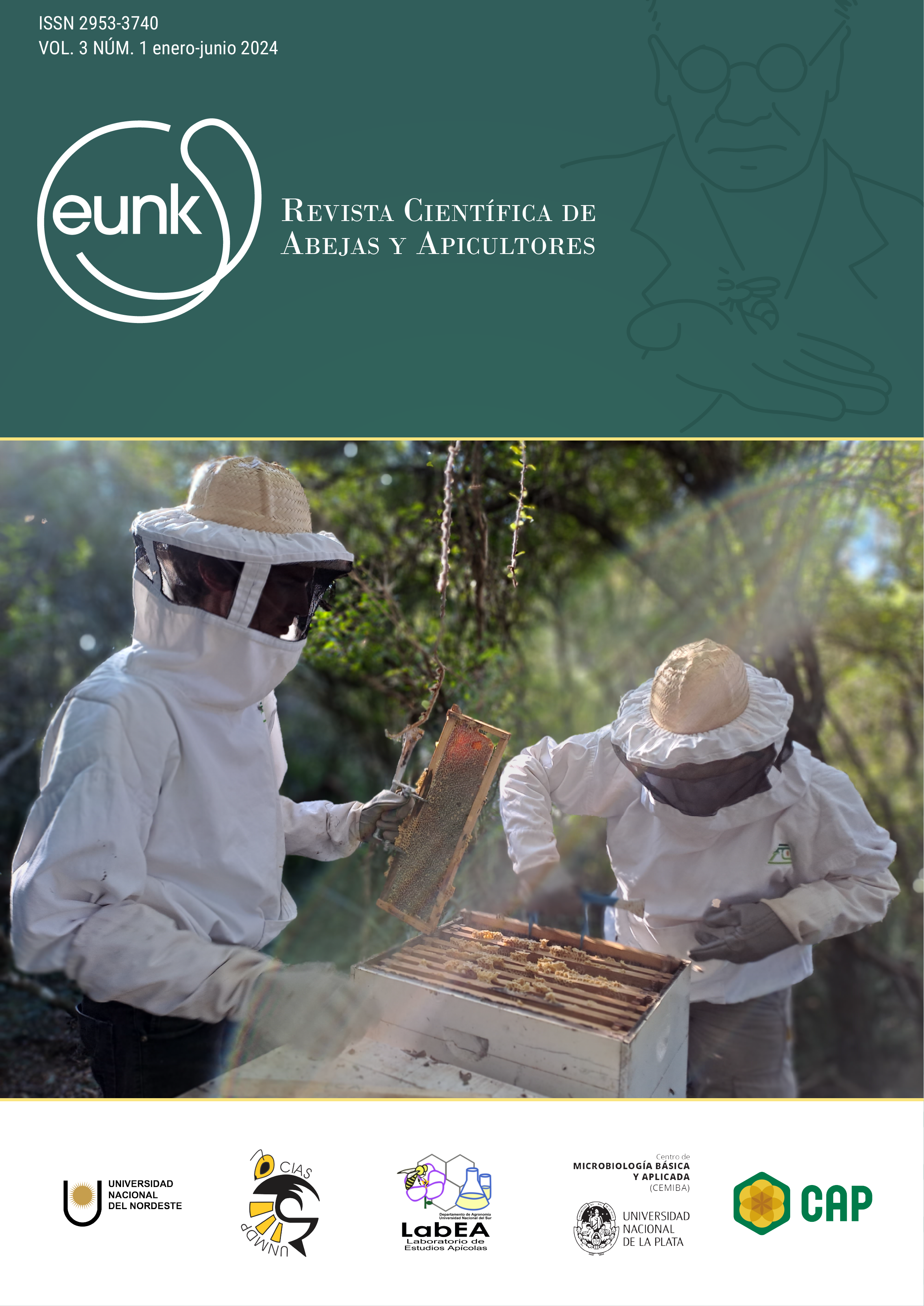Portada volumen 3, número 1 con una imagen de apicultores trabajando en una colmena